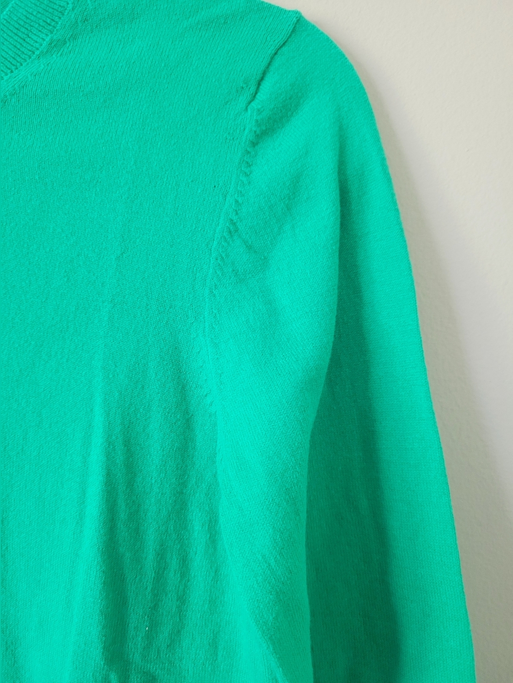 J. Crew Teddie Women's Kelly Green Crewneck Sweater 100% Cotton Medium - Picture 6 of 16